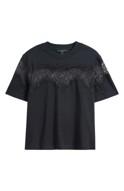 Allsaints Lisa Lace Panel T-shirt In Black