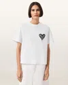 Allsaints Lisa Trip Graphic Boxy T-shirt In White