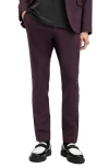 Allsaints Lisle Skinny Fit Tailored Trousers In Port Purple