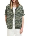 Allsaints Liszt Texture Print Relaxed Fit Shirt In Jet Black