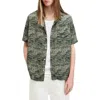 Allsaints Liszt Texture Print Relaxed Fit Shirt In Jet Black