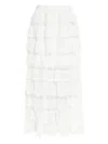 Allsaints Lizi Tiered Lace Maxi Skirt In 白色