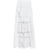 Allsaints Lizi Tiered Lace Maxi Skirt In Chalk White