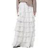 Allsaints Lizi Tiered Lace Maxi Skirt In White