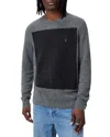 Allsaints Lobke Knitted Ramskull Crew Neck Jumper In Charcoal Grey