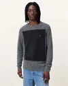Allsaints Lobke Knitted Ramskull Crew Neck Jumper In Charcoal Grey
