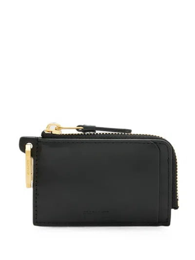 Allsaints Lobster-clasp Zip-around Purse In Black