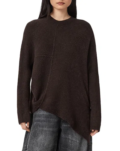 Allsaints Merino-blend Lock Sweater In Burgundy