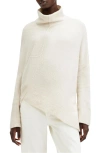 Allsaints Lock Roll Neck Asymmetric Sweater In Chalk White