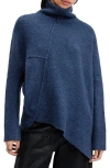 Allsaints Lock Roll Neck Sweater In Midnight Blue