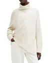 Allsaints Lock Roll Neck Asymmetric Sweater In Chalk White