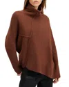 Allsaints Lock Rollneck Sweater In Copper Brown