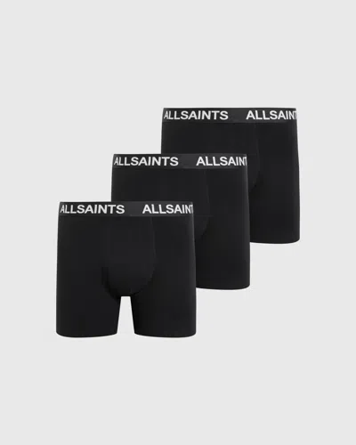 Allsaints Logo Boxer Briefs 3 Pack In Black/black/black
