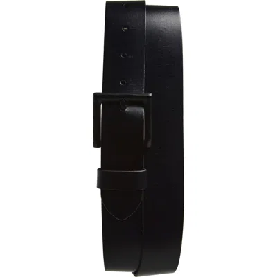 Allsaints Logo Buckle Leather Belt In Black