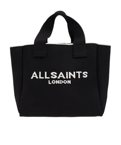 Allsaints Logo Canvas Tote Bag In Red
