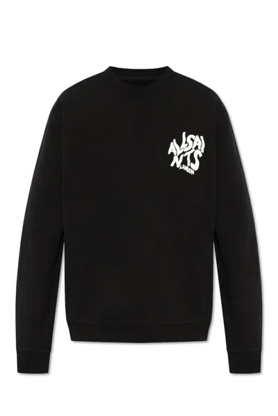 Allsaints Logo Crew Neck Sweater In Black