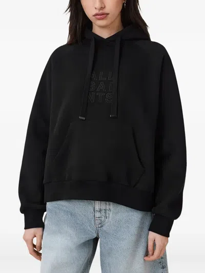 ALLSAINTS LOGO-EMBROIDERED HOODIE
