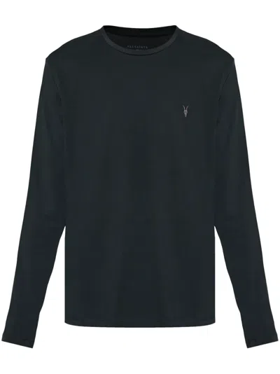 Allsaints Logo-embroidered T-shirt In Black