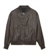 Allsaints Mens Dull Khaki Future Logo-print Relaxed-fit Shell Bomber Jacket Xs In Green