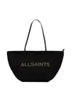 Allsaints Logo-plaque Tote Bag In Black