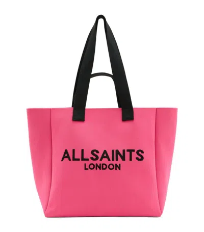 Allsaints Logo Print Izzy Tote Bag In Pink