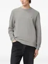 Allsaints Raven Crew Neck Ramskull Sweatshirt In Gray