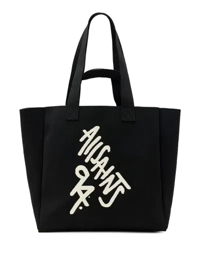 Allsaints Logo Tote Bag In Black