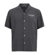 Allsaints Mens Jackson Blue Underground Logo-print Relaxed-fit Woven Shirt In Blue