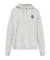 Allsaints Logo Waved Drawstring Hoodie In Gray