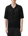 Allsaints Loire Short Sleeve Open Knit Cardigan In Black