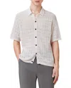 Allsaints Loire Short Sleeve Open Knit Cardigan In Ecru White