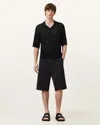 Allsaints Loire Short Sleeve Open Knit Cardigan In Black