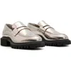 Allsaints Lola Lug Sole Penny Loafer In Gray