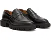 Allsaints Lola Wf0052z Penny Loafers Women 9 Black Leather Slip On Shoes Zpo1085 In Black