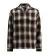 Allsaints Mens Mathers Checked Borg-lined Cotton Jacket Trail Brown Xs In Brown