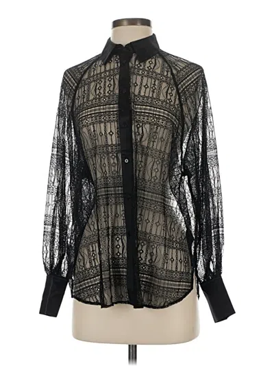 Pre-owned Allsaints Long Sleeve Blouse In Black