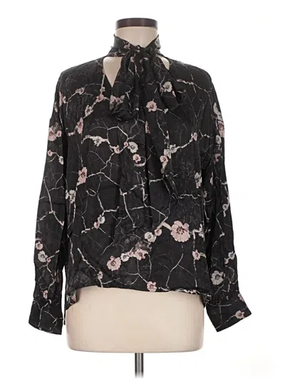 Pre-owned Allsaints Long Sleeve Blouse In Black