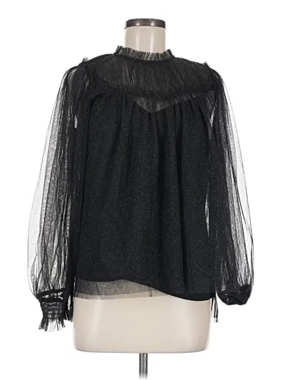 Pre-owned Allsaints Long Sleeve Blouse In Black