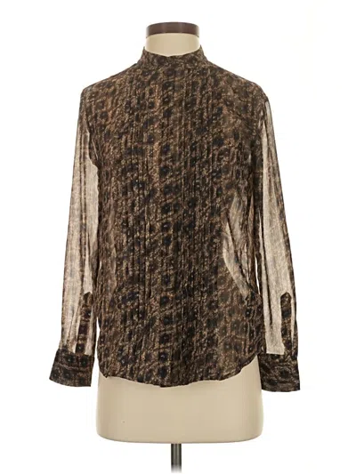 Pre-owned Allsaints Long Sleeve Blouse In Brown
