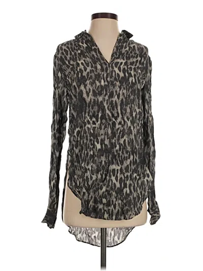 Pre-owned Allsaints Long Sleeve Blouse In Gray