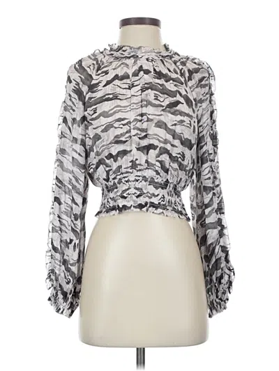 Allsaints Long Sleeve Blouse In Gray