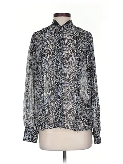 Pre-owned Allsaints Long Sleeve Blouse In Silver