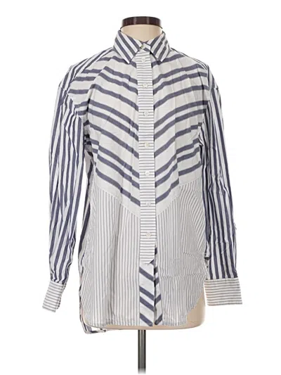 Pre-owned Allsaints Long Sleeve Blouse In Silver