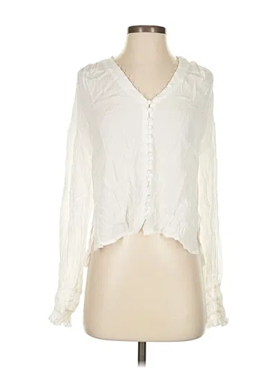 Pre-owned Allsaints Long Sleeve Blouse In White