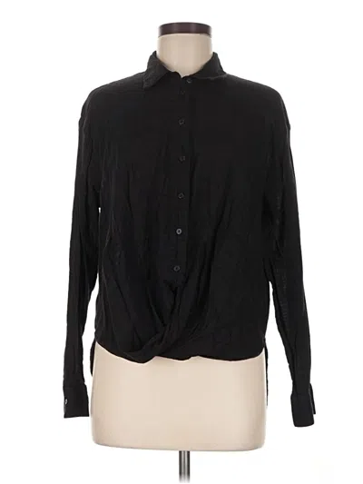 Pre-owned Allsaints Long Sleeve Button Down Shirt In Black