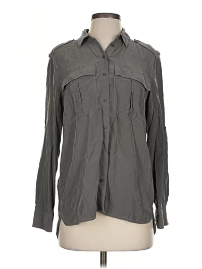 Pre-owned Allsaints Long Sleeve Button Down Shirt In Gray