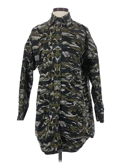 Pre-owned Allsaints Long Sleeve Button Down Shirt In Green