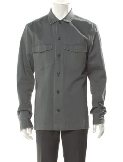 Pre-owned Allsaints Long Sleeve Denim Shirt In Gray