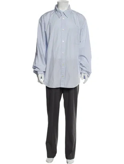 Pre-owned Allsaints Long Sleeve Dress Shirt In Blue