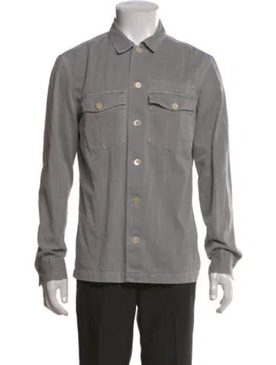 Pre-owned Allsaints Long Sleeve Dress Shirt In Gray